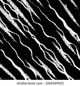 Abstract grunge grid stripe halftone background pattern. Black and white line vector illustration
