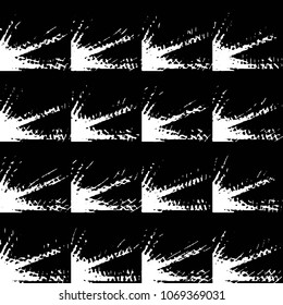 Abstract grunge grid stripe halftone background pattern. Black and white line vector illustration
