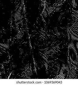 Abstract grunge grid stripe halftone background pattern. Black and white line vector illustration
