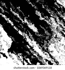 Abstract grunge grid stripe halftone background pattern. Black and white line vector illustration
