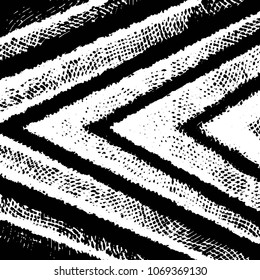 Abstract grunge grid stripe halftone background pattern. Black and white line vector illustration
