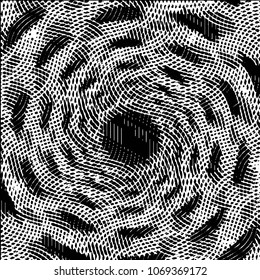Abstract grunge grid stripe halftone background pattern. Black and white line vector illustration
