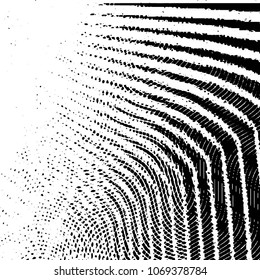 Abstract grunge grid stripe halftone background pattern. Black and white line vector illustration
