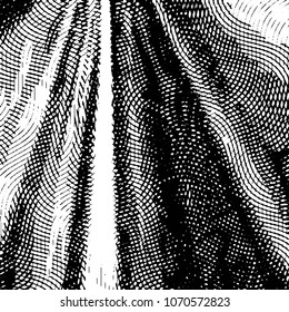 Abstract grunge grid stripe halftone background pattern. Black and white line vector illustration
