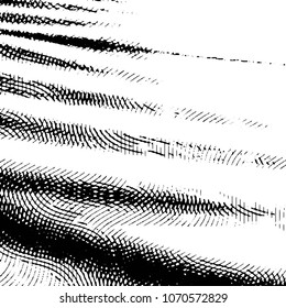 Abstract grunge grid stripe halftone background pattern. Black and white line vector illustration
