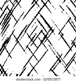 Patrón de fondo de medio tono de la banda de grieta abstracta. Ilustración vectorial de línea negra y blanca
