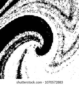 Abstract grunge grid stripe halftone background pattern. Black and white line vector illustration
