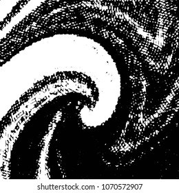 Abstract grunge grid stripe halftone background pattern. Black and white line vector illustration
