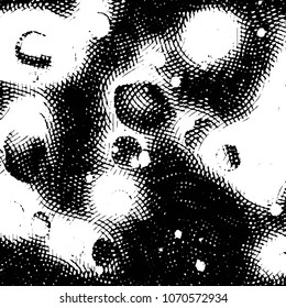 Abstract grunge grid stripe halftone background pattern. Black and white line vector illustration
