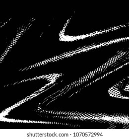 Abstract grunge grid stripe halftone background pattern. Black and white line vector illustration

