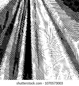 Abstract grunge grid stripe halftone background pattern. Black and white line vector illustration
