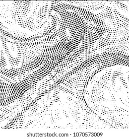 Abstract grunge grid stripe halftone background pattern. Black and white line vector illustration
