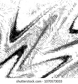 Abstract grunge grid stripe halftone background pattern. Black and white line vector illustration
