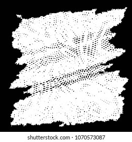 Abstract grunge grid stripe halftone background pattern. Black and white line vector illustration
