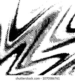 Abstract grunge grid stripe halftone background pattern. Black and white line vector illustration
