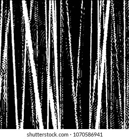 Abstract grunge grid stripe halftone background pattern. Black and white line vector illustration
