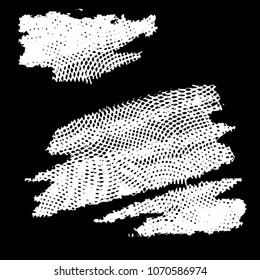 Abstract grunge grid stripe halftone background pattern. Black and white line vector illustration
