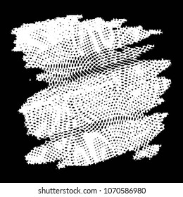 Abstract grunge grid stripe halftone background pattern. Black and white line vector illustration
