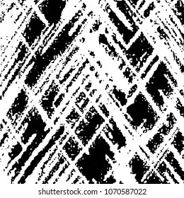 Abstract grunge grid stripe halftone background pattern. Black and white line vector illustration

