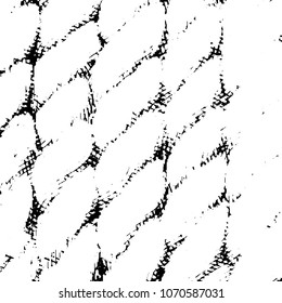 Abstract grunge grid stripe halftone background pattern. Black and white line vector illustration
