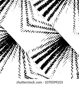 Abstract grunge grid stripe halftone background pattern. Black and white line vector illustration
