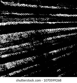 Abstract grunge grid stripe halftone background pattern. Black and white line vector illustration
