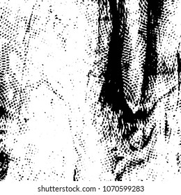 Abstract grunge grid stripe halftone background pattern. Black and white line vector illustration
