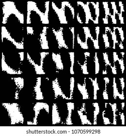 Abstract grunge grid stripe halftone background pattern. Black and white line vector illustration
