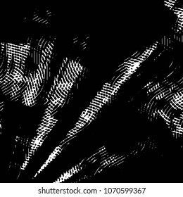 Abstract grunge grid stripe halftone background pattern. Black and white line vector illustration
