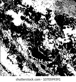 Abstract grunge grid stripe halftone background pattern. Black and white line vector illustration
