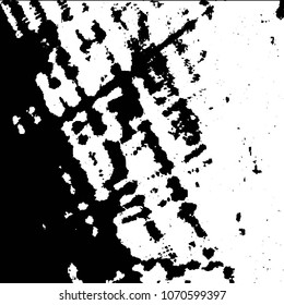 Abstract grunge grid stripe halftone background pattern. Black and white line vector illustration
