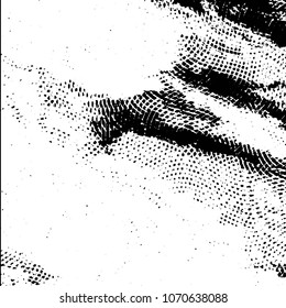 Abstract grunge grid stripe halftone background pattern. Black and white line vector illustration
