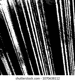 Abstract grunge grid stripe halftone background pattern. Black and white line vector illustration
