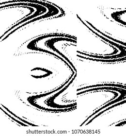 Abstract grunge grid stripe halftone background pattern. Black and white line vector illustration
