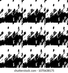 Abstract grunge grid stripe halftone background pattern. Black and white line vector illustration
