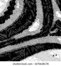 Abstract grunge grid stripe halftone background pattern. Black and white line vector illustration
