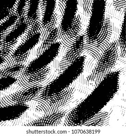 Abstract grunge grid stripe halftone background pattern. Black and white line vector illustration
