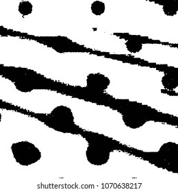 Abstract grunge grid stripe halftone background pattern. Black and white line vector illustration
