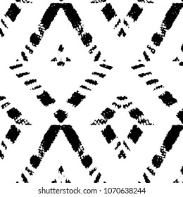 Abstract grunge grid stripe halftone background pattern. Black and white line vector illustration
