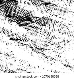 Abstract grunge grid stripe halftone background pattern. Black and white line vector illustration

