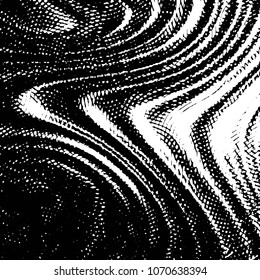 Abstract grunge grid stripe halftone background pattern. Black and white line vector illustration
