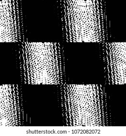Abstract grunge grid stripe halftone background pattern. Black and white line vector illustration
