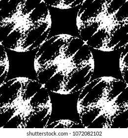 Abstract grunge grid stripe halftone background pattern. Black and white line vector illustration
