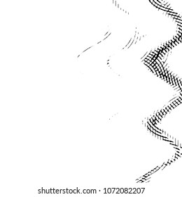 Abstract grunge grid stripe halftone background pattern. Black and white line vector illustration
