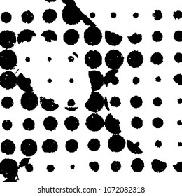 Abstract grunge grid stripe halftone background pattern. Black and white line vector illustration
