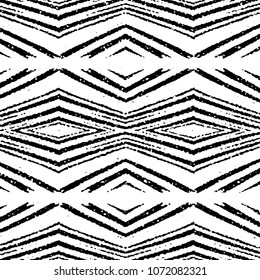 Abstract grunge grid stripe halftone background pattern. Black and white line vector illustration
