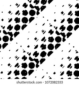 Abstract grunge grid stripe halftone background pattern. Black and white line vector illustration
