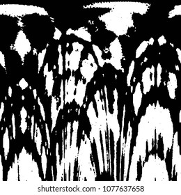 Abstract grunge grid stripe halftone background pattern. Black and white line vector illustration

