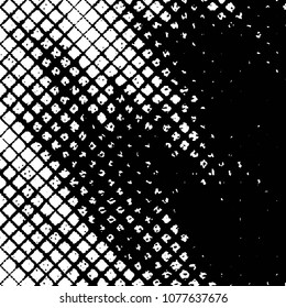 Abstract grunge grid stripe halftone background pattern. Black and white line vector illustration
