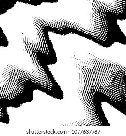 Abstract grunge grid stripe halftone background pattern. Black and white line vector illustration
